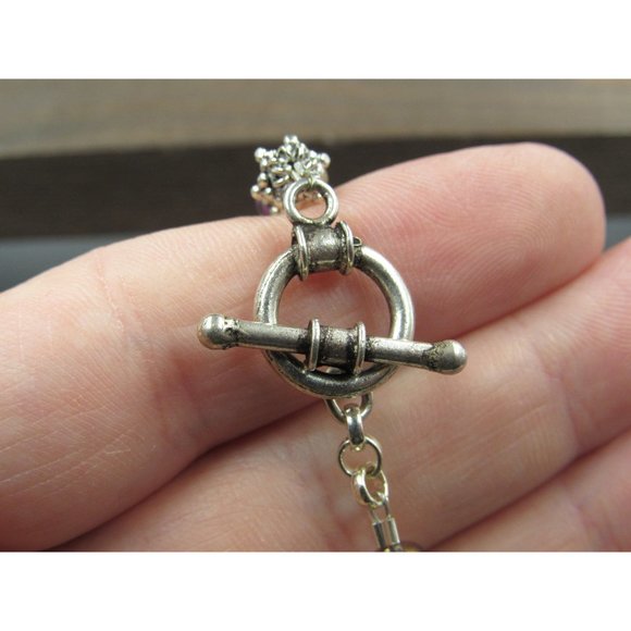 7" Sterling Silver Smoky Quartz And Rough Pearl Bracelet Vintage Elegant - Picture 4 of 6